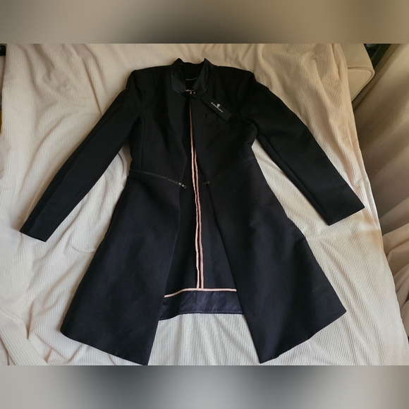 BCBGMAXAZRIA Arelia Zip Waist A-Line Essential Jacket Sz S Black Nwt - Picture 14 of 16